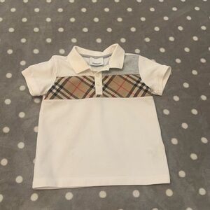 Burberry check polo shirt-white